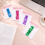 Personalised Bright Colour Pop Art Bubble Name Design Magnetic Bookmark Clip Reading Accessory Daily Use Birthday Gift for Book Lovers Bookworms
