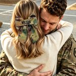 Personalized Camouflage Marine Bow Hair Clip with Embroidered Name Hair Accessories Military Retirement Gift for Military Family Girl