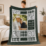 Couverture polaire douillette personnalisée avec photo et message réconfortant, citation, décoration d'intérieur, cadeau de condoléances pour les amis et la famille