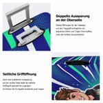 Personalisierte Kofferschutzhülle mit Cartoon-Porträt & Namen | Avatar nach Foto | Elastische Kofferhülle 45–81 cm | Reise Geschenk für Weltenbummler