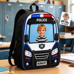 Mochila personalizada con foto efecto 3D diseño de vehículos y nombre gran capacidad regalo de vuelta al cole y cumpleaños para niños y niñas 2