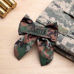 Personalized Camouflage Marine Bow Hair Clip with Embroidered Name Hair Accessories Military Retirement Gift for Military Family Girl