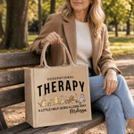 Personalized Classic Winnie the Pooh Occupational Therapy Large Capacity Jute Tote Bag with Name and Text Birthday Gift for Occupational Therapists