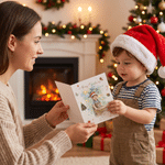 Personalised Watercolor Christmas Theme Photo Greeting Card with Name and Text Christmas Gift for Family Friends