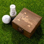 Personalised Name Initial Monogram Golf Ball Stamp and Wooden Storage Box Golf Course Accessory Birthday Sports Gift for Golf Player Lover