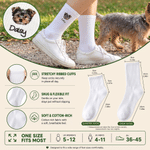 Personalised Funny Pet Character Face Photo Cosy Warm Quart Crew Socks with Name Birthday Gift for Friends Pet Lovers