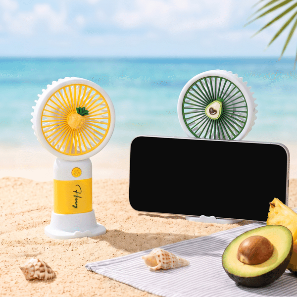 Personalised Fresh Fruit Handheld Fan with Name and Base Daily Use Outdoor Summer Travel Birthday Gift for Family Friends Kids