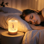 Personlig nattlampa i vintage-stil med födelsedagsblomma, dimbar, pekskärm och uppladdningsbart batteri – med namn – sovrumsdekoration, present till födelsedag eller inflyttning för kvinnor och vänner 2