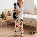 Personalised Merry Christmas Santa Hat Pet Photo Soft Pyjama Pants Family Gathering Christmas Gift for Pet Lover