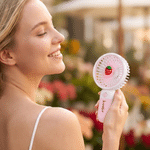 Personalised Fresh Fruit Handheld Fan with Name and Base Daily Use Outdoor Summer Travel Birthday Gift for Family Friends Kids