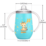 Personalized Cute Cartoon Animal Cloud Star Moon 10 oz Insulated Sippy Cup with Initial Name and Handle Baby Shower Birthday Gift for Kids