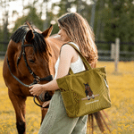 Sac fourre-tout en velours côtelé personnalisable sur le thème du cheval, grande capacité, avec prénom : un cadeau d'anniversaire indispensable pour les passionnés de chevaux