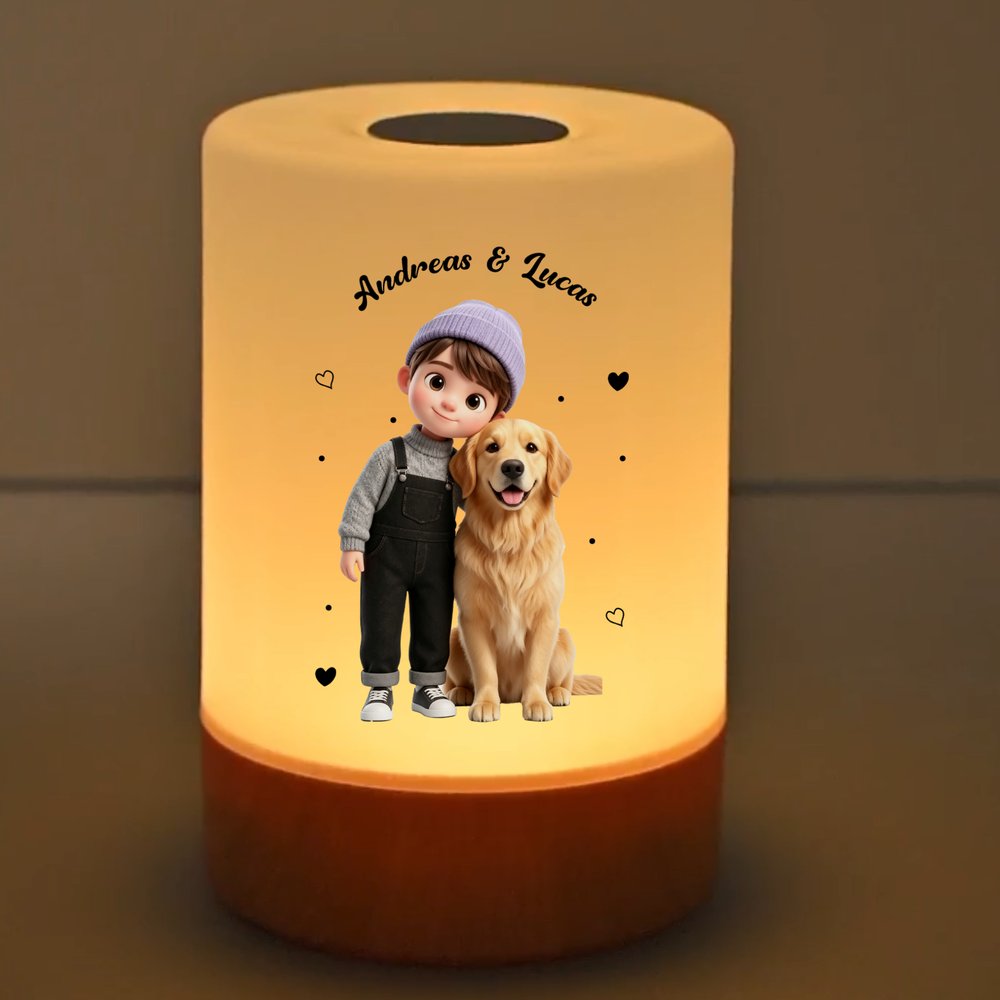 Gepersonaliseerd nachtlampje met 3D-effect, foto, oplaadbaar, dimbaar en aanraakbediening, met tekst – decoratie voor de kinderkamer, verjaardagscadeau voor jongens en meisjes 3