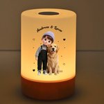 Personalized 3D-Effect Artwork Photo Rechargeable Dimmable Touch Control Night Light with Text Nursery Decor Birthday Gift for Boys Girls