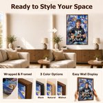 Personalised Graffiti Oil Painting Style Acoustic Electric Guitar Photo Canvas Prints with Name Home Decor Birthday Gift for Friends