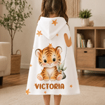 Personalised Cute Star Cloud Moon Animal Soft Throw Hooded Blanket with Name and Initial Daily Use Birthday Christmas Gift for Boys Girls