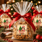 Autocollants photo personnalisés avec effet 3D représentant le Père Noël en personnage de dessin animé, avec prénom – Cadeau de Noël pour la famille et les enfants