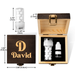 Personalised Name Initial Monogram Golf Ball Stamp and Wooden Storage Box Golf Course Accessory Birthday Sports Gift for Golf Player Lover