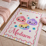 Coperta morbida e soffice personalizzata con motivo a righe carine e glitter, a forma di gnocchetto, con nome: regalo per anniversario, compleanno o Natale per un’amica, una figlia o una bambina
