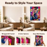 Personalised Graffiti Oil Painting Style Photo Canvas Prints with Name and Number Home Decor Ship from USA Birthday Gift for Basketball Players