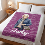Personalized Colourful Family Photo Soft Throw Blanket with Family Member Names and Text Home Decor Wedding Birthday Gift for Families Parents