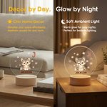 Personalised Cute Cartoon Animal Initial Balloon LED Night Light with Name and Wooden Base Room Decor Birthday Gift for Kids