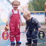 Personalisierte Matschhose mit Tiermotiven Namen | verstellbare Träger | Erstausstattung für den Kita-Start | Geschenk für Kindergartenkinder