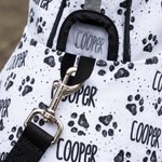 Mantellina impermeabile per cani personalizzata, con simpatica impronta di zampa e nome - Regalo di compleanno per padroni e amanti di animali