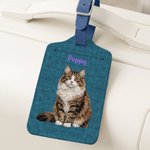 Personalised Cute Pet Portrait PU Leather Passport Holder  Luggage Tag Set with Name Travel Accessory Birthday Gift for Pet Lover