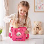 Personalized Colourful Embroidered Fantasy Unicorn Dinosaur Corduroy Crossbody Handbag with Name Birthday Gift for Kids Girls