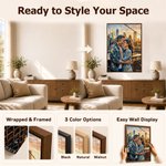Personalized Gold Foil Oil Painting Style Couple Photo Canvas Prints with Name Home Decor Wedding Anniversary Gift for Couple