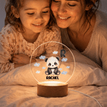 Personalised Cute Cartoon Animal Initial Balloon LED Night Light with Name and Wooden Base Room Decor Birthday Gift for Kids