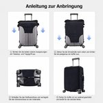Personalisierte Kofferschutzhülle mit Cartoon-Porträt & Namen | Avatar nach Foto | Elastische Kofferhülle 45–81 cm | Reise Geschenk für Weltenbummler