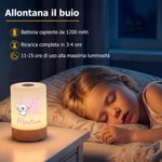 Luce notturna touch personalizzata con design dell'animale ballerino e nome, 13 colori regolabili - Regalo di compleanno per bambini