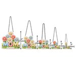 Personalized 3D-Effect Artwork 1-6 Kids’ Names & Flowers Mom Acrylic Hanging Ornament with Text Window Hanging Birthday Gift for Mom