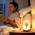 Personalised Birth Flower Dimmable Touch Control Rechargeable Night Light with Name Bedroom Decor Birthday Gift for Women Kids