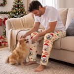 Personalised Merry Christmas Santa Hat Pet Photo Soft Pyjama Pants Family Gathering Christmas Gift for Pet Lover