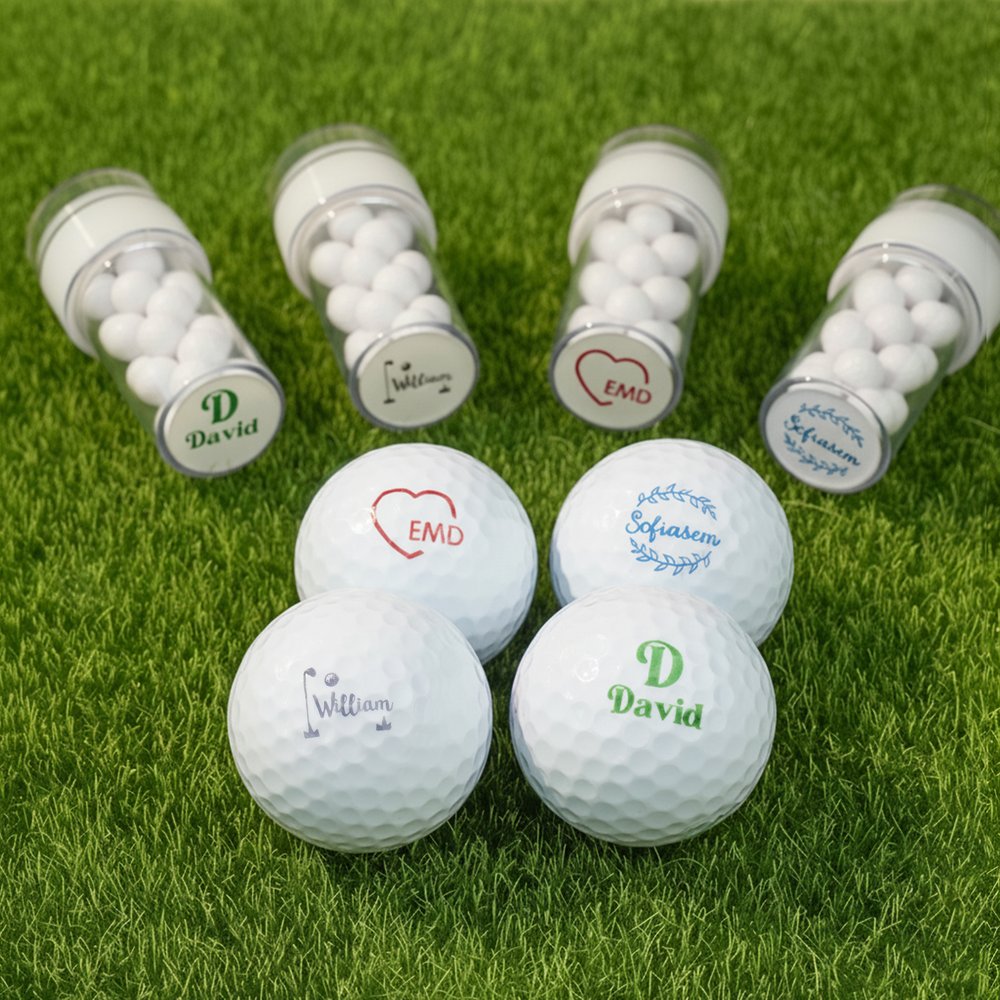 Personalised Name Initial Monogram Golf Ball Stamp and Wooden Storage Box Golf Course Accessory Birthday Sports Gift for Golf Player Lover 3