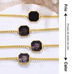 Pulsera personalizada con foto oculta termosensible y texto grabado regalo de aniversario y cumpleaños para parejas y mejores amigos
