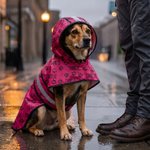 Mantellina impermeabile per cani personalizzata, con simpatica impronta di zampa e nome - Regalo di compleanno per padroni e amanti di animali