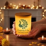 Personalised Lotus Oil Lamp Mandala Style Memorial Candle Holder with Text and LED Candle Diwali Baptism Religious Gift for Family Friends