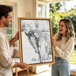 Gepersonaliseerde fotodoeken in schetsstijl met paardenliefhebber-thema en naam – Woonaccessoires, verzonden vanuit de VS – Verjaardagscadeau voor paardenliefhebbers van een paardenranch