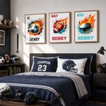 Láminas personalizadas de fútbol y baloncesto sobre lienzo con nombre y número Regalo de cumpleaños para niños y adolescentes
