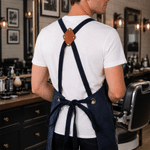 Personalized 3D-Effect Artwork Barber Theme Canvas Apron with Name and Pocket Kitchen Accessory Birthday Anniversary New Job Gift for Salon Workers