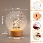 Personalised Cute Cartoon Animal Initial Balloon LED Night Light with Name and Wooden Base Room Decor Birthday Gift for Kids