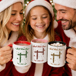 Personalized Multicolor Snowflake Crossword Puzzle Art 11/15 oz Ceramic Mug with Text Name and Year Daily Use Christmas Gift for Family Members