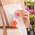 Personalised Fresh Fruit Handheld Fan with Name and Base Daily Use Outdoor Summer Travel Birthday Gift for Family Friends Kids