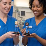 Personalised Unique 3D Photo Medical Staff Figurine with Text and Wooden Base Desk Decor Birthday Appreciation Gift for Doctor Nurse Medical Staff