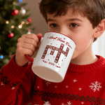 Personalized Multicolor Snowflake Crossword Puzzle Art 11/15 oz Ceramic Mug with Text Name and Year Daily Use Christmas Gift for Family Members