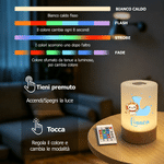 Luce notturna touch personalizzata con design dell'animale ballerino e nome, 13 colori regolabili - Regalo di compleanno per bambini